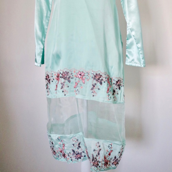 3-piece Pakistani designer embroidered satin suit - Picture 3 of 5